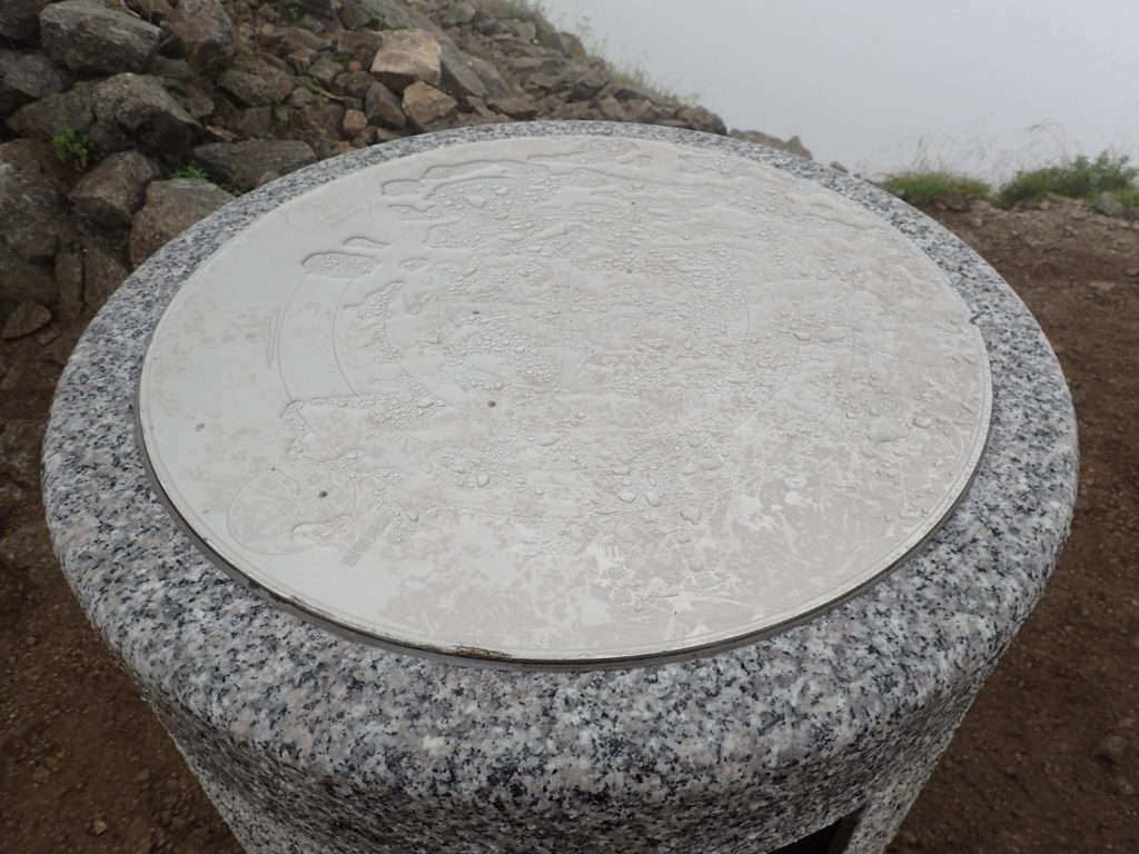 大朝日岳山頂の方位盤