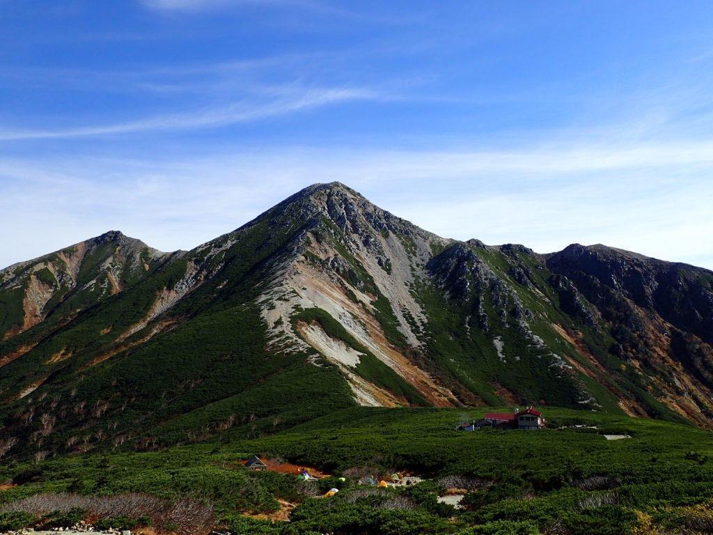 三俣山荘と鷲羽岳