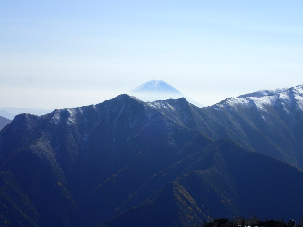 仙丈ヶ岳から見る富士山