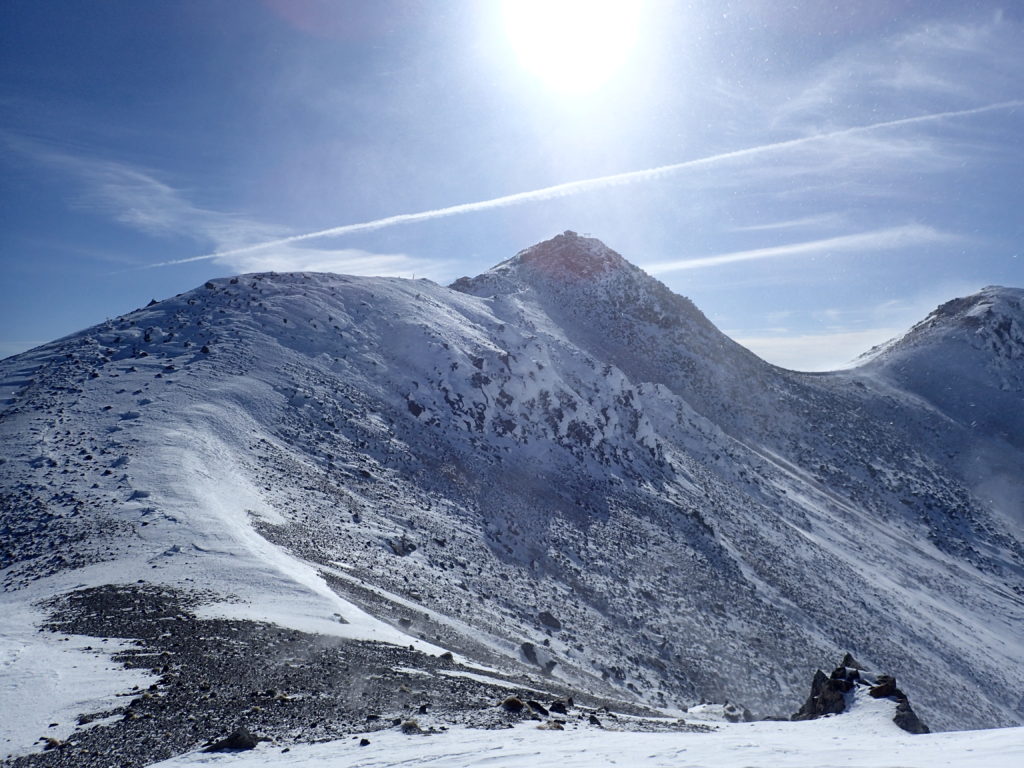 厳冬期の乗鞍岳稜線