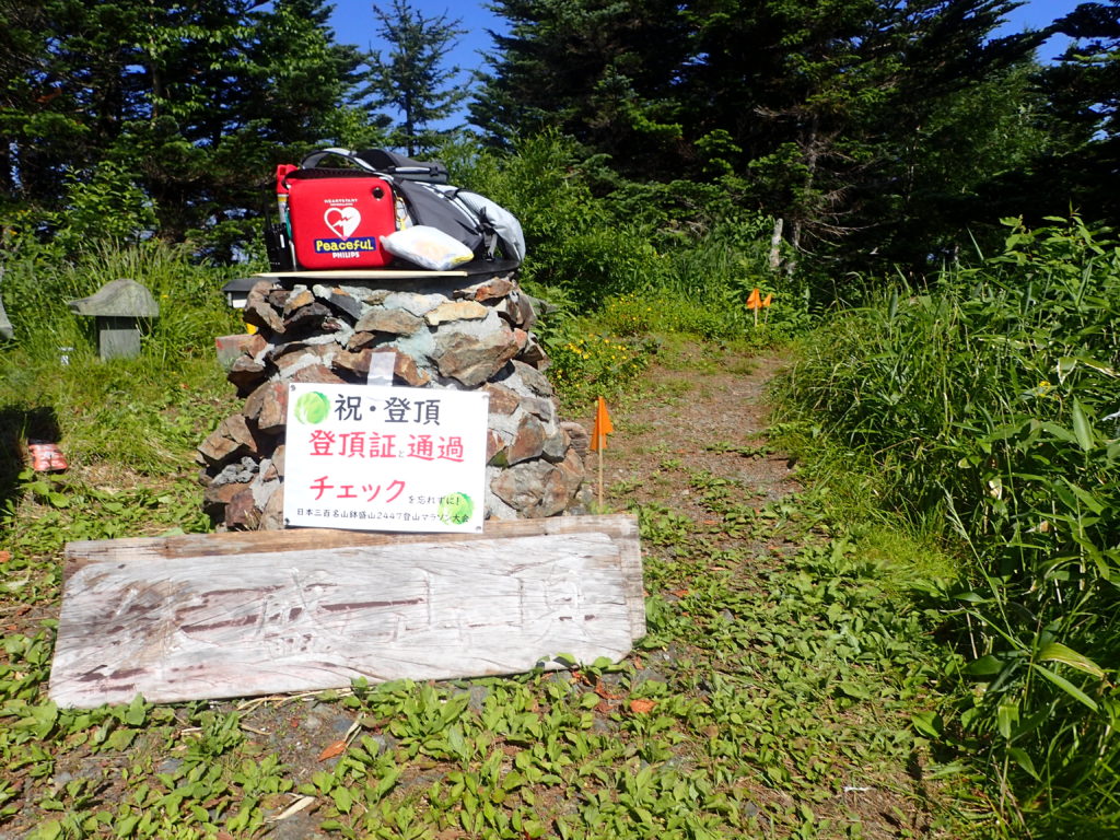 日本三百名山である鉢盛山の山頂