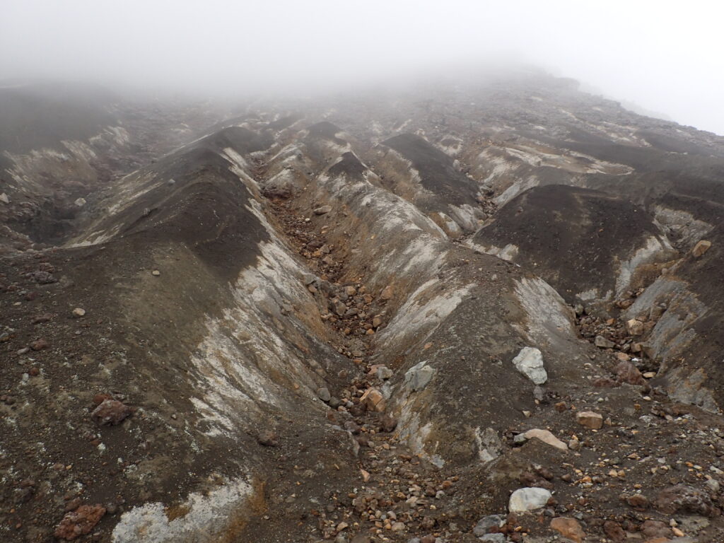 日本百名山の十勝岳を登山した時に撮影した望岳台コースの登山道