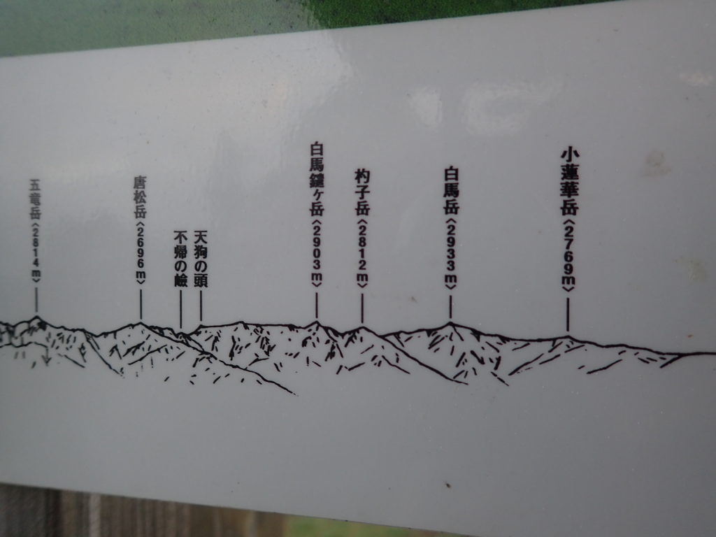 根子岳登山道の東屋から見える山々