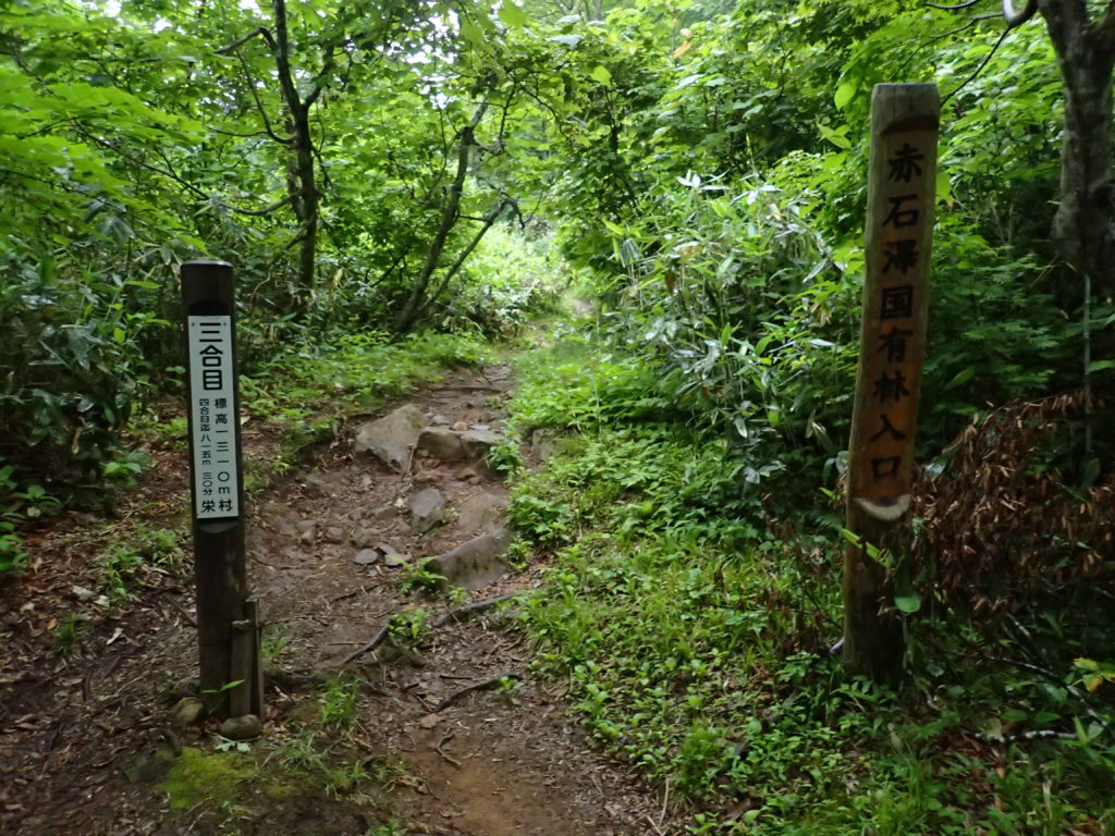 苗場山登山道(小赤沢)の3合目登山口