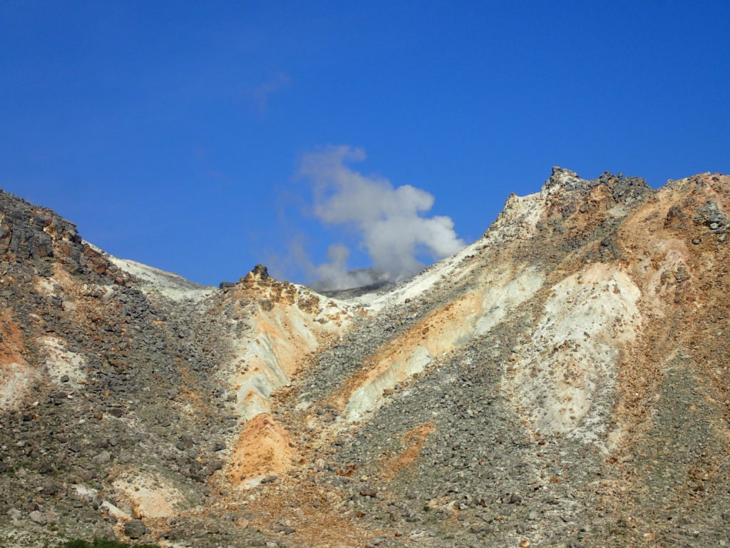 九重連山の硫黄岳の煙