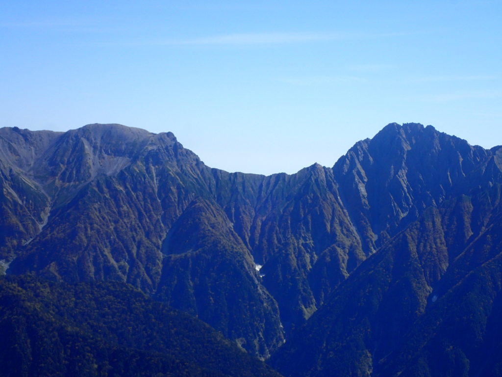 笠ヶ岳から見る大キレット