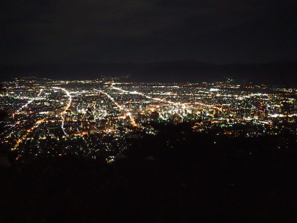長野県長野市の旭山展望台からの夜景