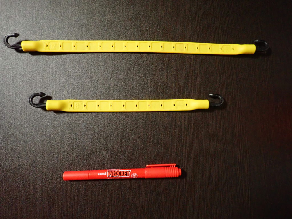 ストラップギアの12インチと8インチの長さを比較