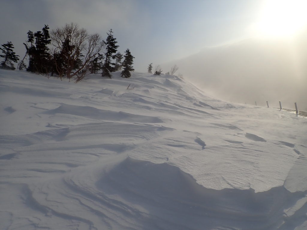 残雪気の乗鞍岳登山の時にオリンパスの防水デジタルカメラタフで撮影したシュカブラ