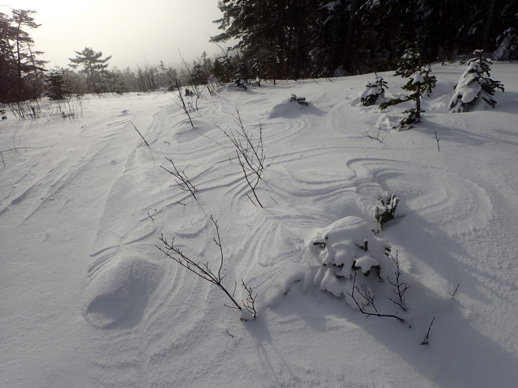 冬の乗鞍岳登山の時にオリンパスの防水デジタルカメラタフで撮影したシュカブラ（風雪紋）