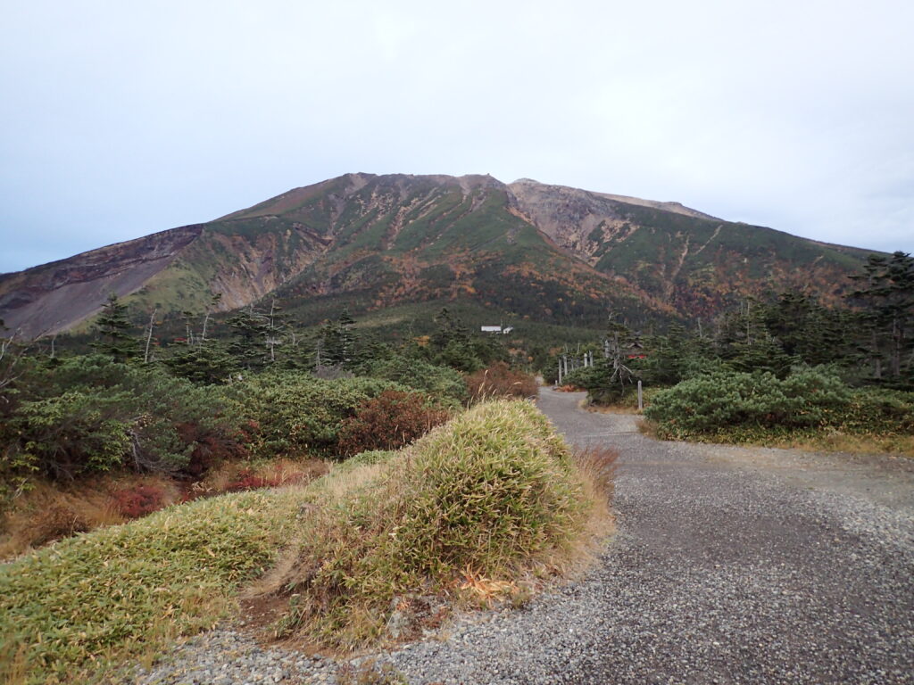 日本百名山の御嶽山登山をしたときに撮影した田ノ原から見上げた御嶽山