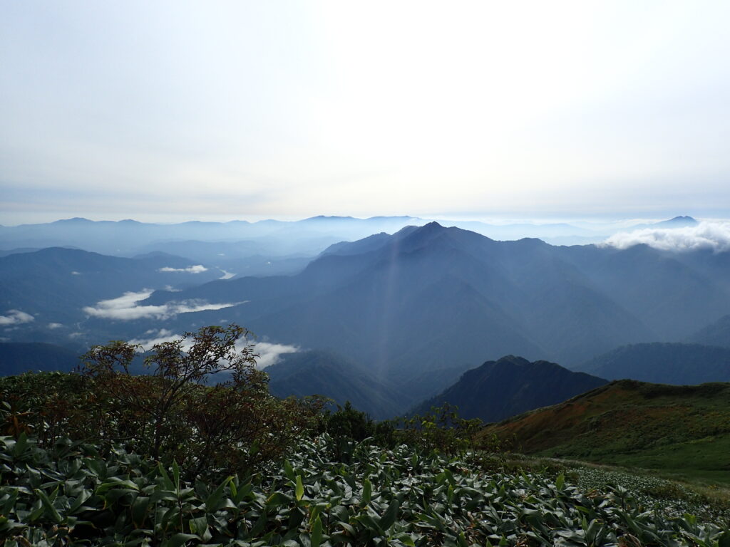 日本百名山の越後駒ヶ岳を登山した時にオリンパスの防水デジタルカメラタフで撮影した山波