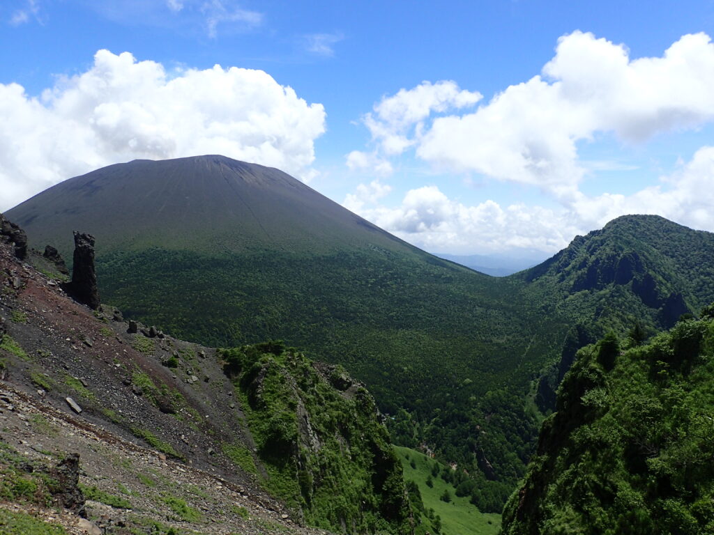日本百名山の浅間山を登山した時にオリンパスの防水デジタルカメラタフで撮影した浅間山と剣ヶ峰